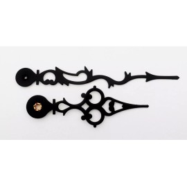 Unbranded Kienininger Grandfather Clock Hands 4 3/4 Inch Black Serpentine Mechanical Movt