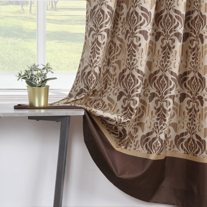 MVSUTA Sterling Farmhouse Brown Waterproof Polyester Fabric Chocolate Vintage Printed