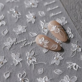 Kiraday premium 3D gel nail art sticker, 1 piece, flower / 키라데이 프리미엄 3D 젤네일아트 스티커, 1개, 플라워