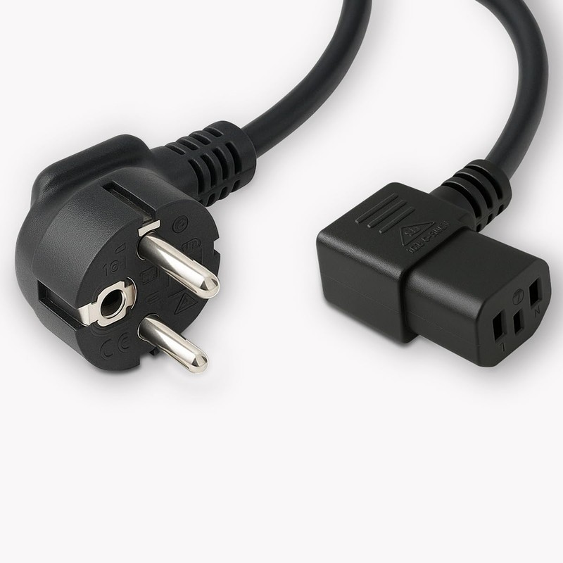 Power Cord Right Angle 2 Pin + Earth Sector CEE7/IEC