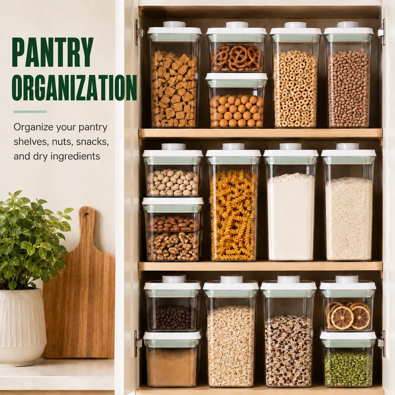 Hontent Pop Airtight Food Storage Containers with Lids Stackable Containers