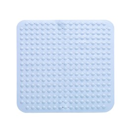 48 x 48 cm Shower Mat, Non-Slip Mat with Suction Cups, Bath Mat, Non-Slip, Machine Washable, Bath Mat, Square, Non-Slip Mat, Shower, Light Blue
