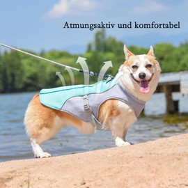 Voarge Puppy Summer Cool Vest, Cool Jacket, Breathable Mesh Dog Vest for Large Dogs, Medium Dogs, Small Dogs, Grass Green (M)