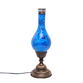 Asylove Turkish Mosaic Table Lamp, Aladdin Lamp, Ancient Egyptian Lighting, Mosaic Moroccan Lamp, Turkish lamp, Mystical Home Design, Unique Decorative Ornaments (Blue)