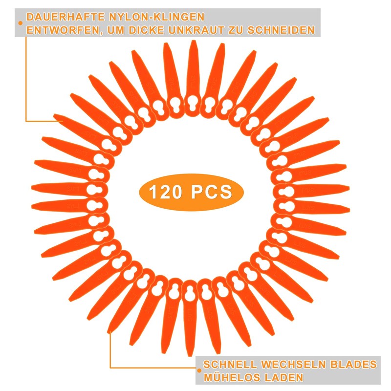 Pack of 120 Replacement Plastic Blades, Compatible with Stihl Polycut