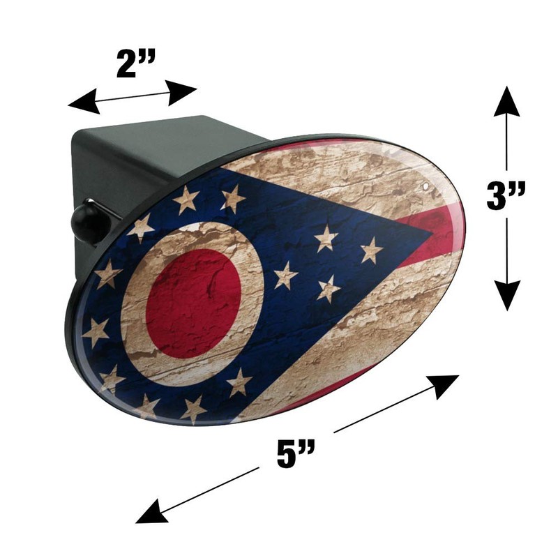 GRAPHICS & MORE Rustic Distressed Ohio State Flag Oval Tow
