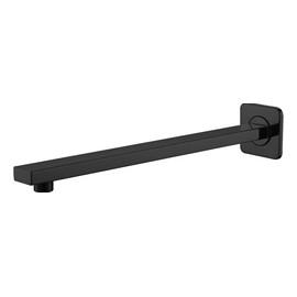 Brazo Cuadrado Regadera De 40cm Acero Inoxidable Negro Y Chapeton