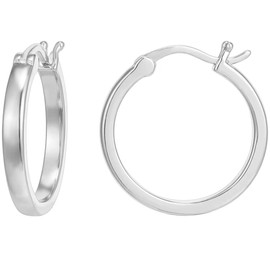 QUADRI 925 Silver Stud Earrings with Zircons - Heart, Hoop Earrings, Solitaire, Amethyst, Sapphire, Aquamarine - Stud Earrings Jewellery Women Made in Italy - Includes Gift Box, small, Brass, No