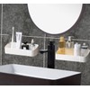 Fineget Plastic Shower Caddy Adhesive Wall Shower Shelves for Bathroom