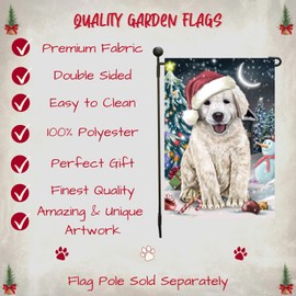 Doggie of the Day Golden Retriever Dog Garden Flags - Have a Holly Jolly Christmas - Double Sided - Yard Porch Lawn Spring Decorative Gift - Home Decor 12 1/2"w x 18"h - GFLAG52809