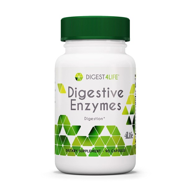 4Life Digestive Enzymes - Dietary Supplement Supports Digestive System and Intestinal Health - Digestive Enzymes Support Food Absorption and Breakdown of Protein, Carbohydrates, and Fats - 90 Capsules