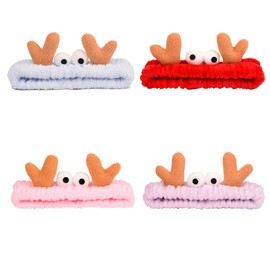 Bohue 4Pcs Crab Plush Headband Crab Makeup Headband Crab Spa Headband Cute Facial Headband Hair Styling Accessories Women Girls Head Decoration Elastic Animal Headband for Washing Face Makeup Skincare