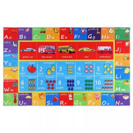 Unbranded Kids Educational Alphabet Letter Abc Numbers Interactive Area Rug Anti Skid Mat - 100*160cm/39.37"*62.99"