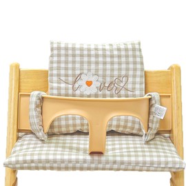 Seat Cushion for Stokke Tripp Trapp High Chair, Non-Slip High Chair Seat Cushion Set, Organic Cotton Baby Seat Cushion, Replacement Cover Seat Cushion for Highchair, Baby Chairs with Bag (03)