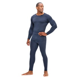 DEVOPS - Ropa interior térmica para hombre con forro polar, Blanco, XX-Large