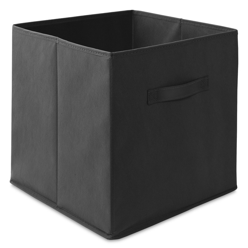 Casafield Set of 6 Collapsible Fabric Cube Storage Bins, Black