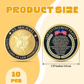 WinnerWhy 10 Pack St. Michael Patron Saint of Law Enforcement Challenge Firefighters Coin for Firefighter Police Officers Us Military Prayer Gift