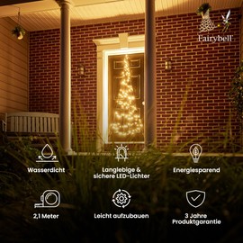 Fairybell LED Door Tree for Outdoor Use (210 cm - 120 LEDs, Warm White)
