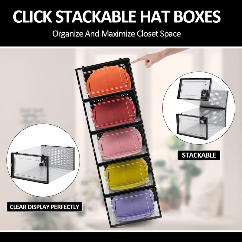 QualiapeX Hat Organizer for Baseball Caps, Hat Storage Box Showcase,