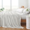 NA HommxJF 4PCS White Satin Sheets King Size White Silky