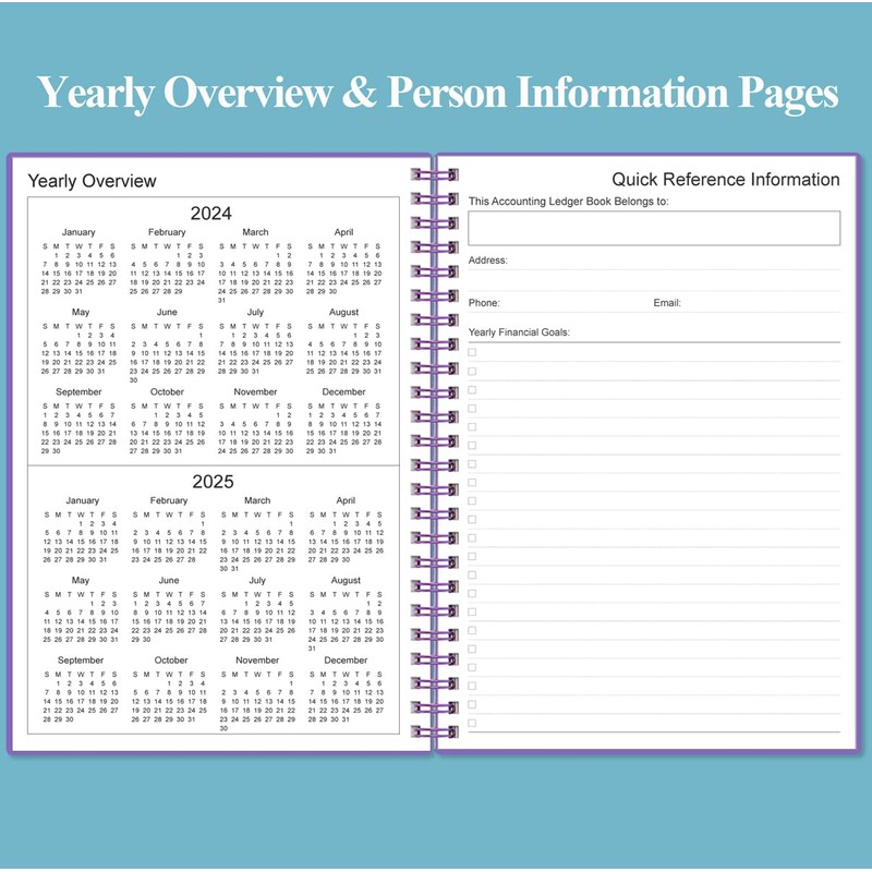 Accounting Ledger Book - A5 Ledger Book for Bookkeeping, Small