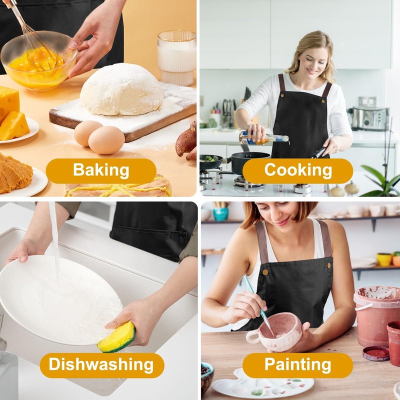 APRONPANDA Waterproof Aprons for Women and Men, Cooking Working Chef