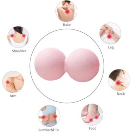 Xensamy Double Lacrosse Massage Balls-Peanut Massage Balls and Fascia Ball for Relieve Muscle Fascia Fatigue, Relax Muscles Massage Ball for Foot and Back (Pink)