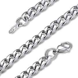 6mm Stainless Steel Man Chain Necklace, 36cm Curb Link With Gift Box