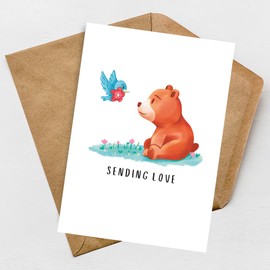 BYANIKA A6 Sending Love Card Thinking Of You Card Get Well Soon Card Sympathy Card Miss You Card Sending Hugs Card