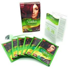 Vatika Naturals Henna Burgundy Hair Colours - 60g (6 x 10g Sachets), Natural & Nourishing Hair Dye, 100% Ammonia Free, For Vibrant Color, Shine, & Coverage