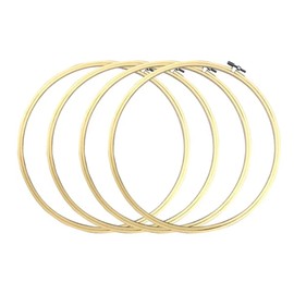 Worown Pack of 4 30 cm Bamboo Embroidery Hoops, Adjustable Cross Stitch Ring, Bamboo Circle, Cross Stitch Hoop Rings for Crafts, Handy Sewing