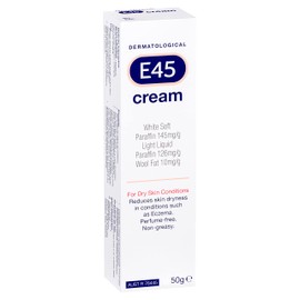 E45 - Dermatological Cream For Dry Skin Conditions | Non Greasy Emollient | Hypoallergenic | 50g