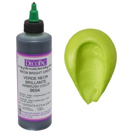 DecoPac Neon Brite Airbrush Color, Green, .6 Pound