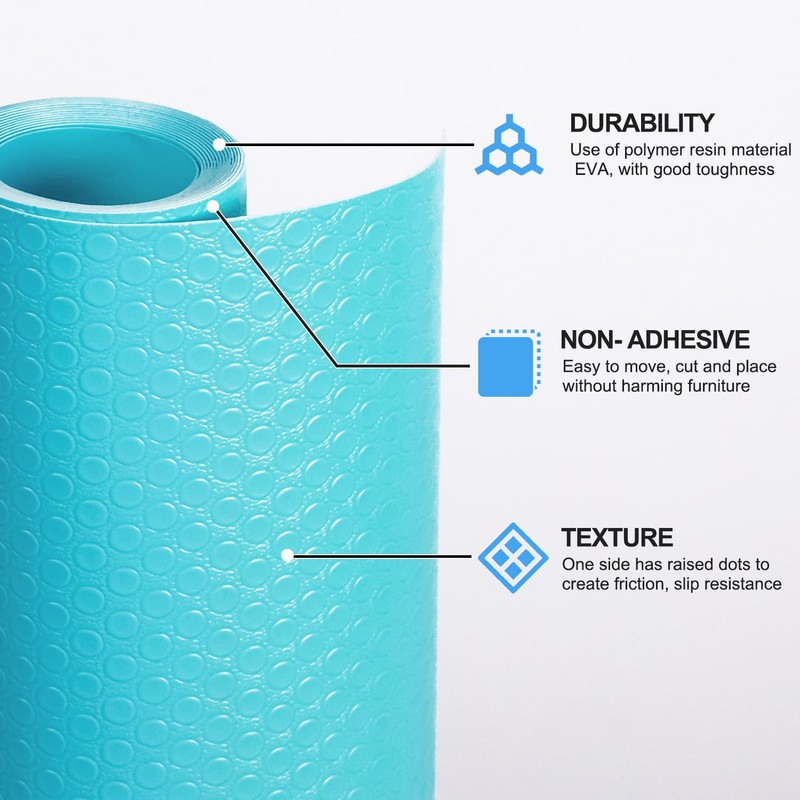 Bloss Shelf Liner,Drawer Liner Roll,EVA Washable Refrigerator Mat for Kitchen