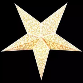 Quasimoon 24" Gold Bramble Glitter Paper Star Lantern, Hanging Decoration by ...