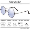 Lennon Style Clear Blue Flat Lens Round Retro Classic Sunglasses