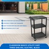 Classroom Basics UCPL2E-B 42"H Utility Cart - Three Shelves, Electric,