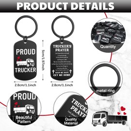 Huquary Truck Driver Gifts Thank You Trucker Themed Keychain for Husband Dad Birthday Christmas Fathers Day