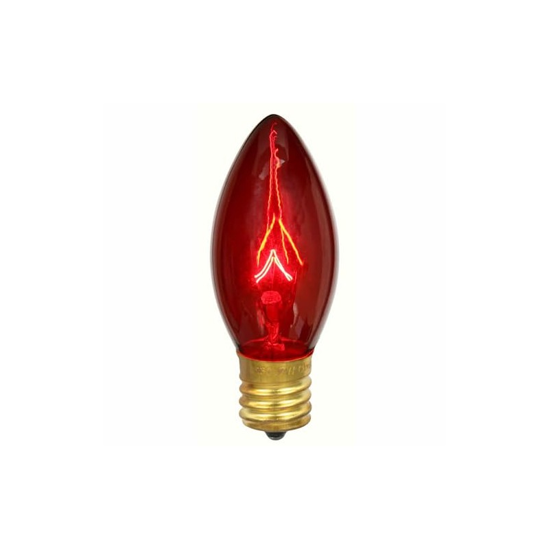 Vickerman C9 Transparent Red Replacement Bulb, 7 Watt, 130 Volt,
