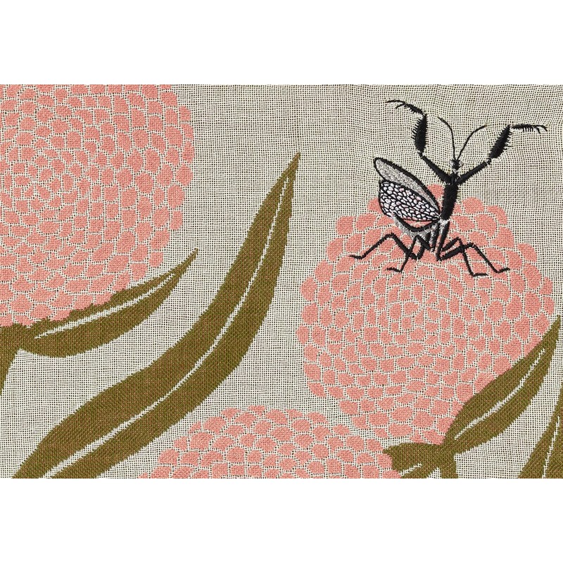 Kusubashi Ori Mon A-68396-90-BE Morita MiW Pouch, Praying Mantis, Beige,