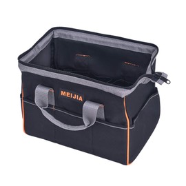 MEIJIA Tool Bags Waterproof Multi-Compartment Pocket Tradesman's Wide Mouth Storage Tool Bag with Adjustable Shoulder Strap Bag,Fit for Home,Workshop,Job Site (13")