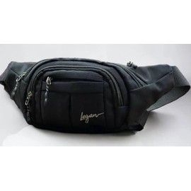 Fanny Pack Waist Bag: Large Hip Pouch Bum Bag Fannie Pack Phanny Fannypack Waistpack Bumbag Beltbag Sport Slim Fashionable for Jogging Hiking Hiker Woman Man Pure black (Black)