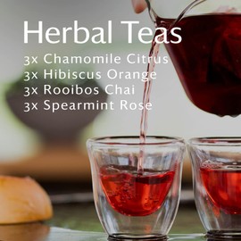 Grace Farms HERBAL TEA VARIETY Box (12 Enveloped Sachets) | 4 Naturally Sweet, Caffeine Free Flavors | Chamomile Citrus, Hibiscus Orange, Spearmint Rose, & Rooibos Chai | Organic, Fair Trade & Kosher | Gives Back 100% of Profits
