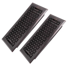 Howeall 4x10 Inches 2 Pack Heavy Duty Walkable Floor Register - Easy Adjust Air Supply Lever Decorative Floor Vent Covers - Boston Design Vent Covers for Home - Oil Rubbed Bronze