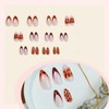 SINHOT Almond Press on Nails Medium Fake Nails Glossy Glue