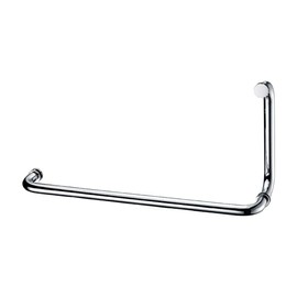 Stainless Steel Round 6" Shower Door Pull Handle 18" Towel Bar Combination, Chrome Finish (SSTB457M)
