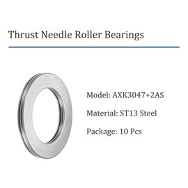 Kozelo 20pcs AXK3047 Thrust Needle Bearings - [12mm Bore x 26mm OD x 2mm Thickness] Bearing with 65Mn Washers for Conveyor Systems Chrome Steel
