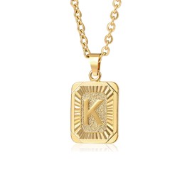 Glimmerst Initial Pendant Necklace Stainless Steel Letter K Necklace Personalizd Name Necklace for Women