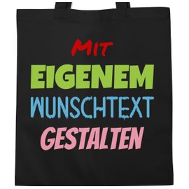 Geschenk mit Namen personalisiert by Shirtracer - Cotton Bag - Design Your Own Print - Desired Text, 1 black