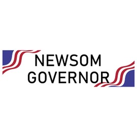 Gavin Newsom Bumper Sticker - Vote for Gavin Newsom for California Governor Sticker Decal Car Sticker - Made in USA American Flag